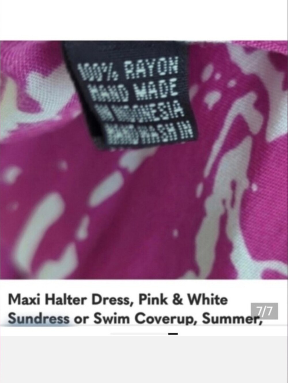 Pink Backless Halter Beach Maxi Dress Loungewear, Swimsuit Coverup One Size - Picture 7 of 8